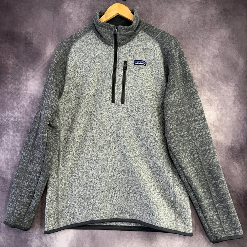 Patagonia Better Sweater Men's Medium Gray Fleece 1/4 Zip Knit Pullover